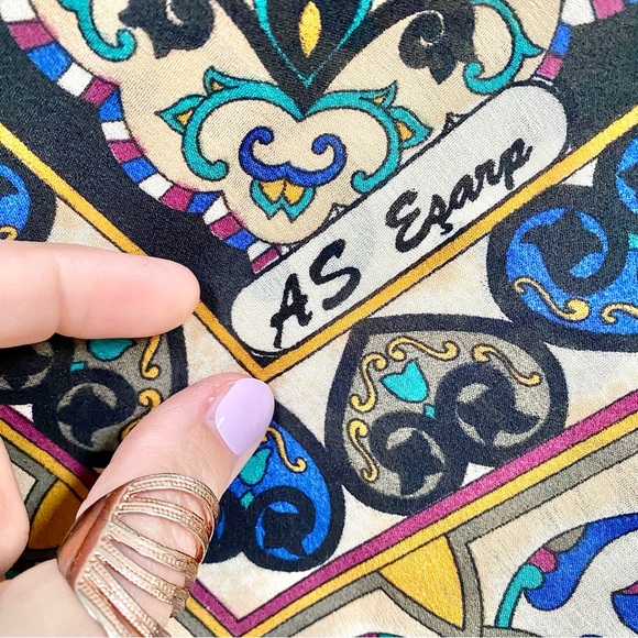 Farmhouse folk vintage floral boho scarf/wrap w southwestern prairie vibe - Picture 7 of 16